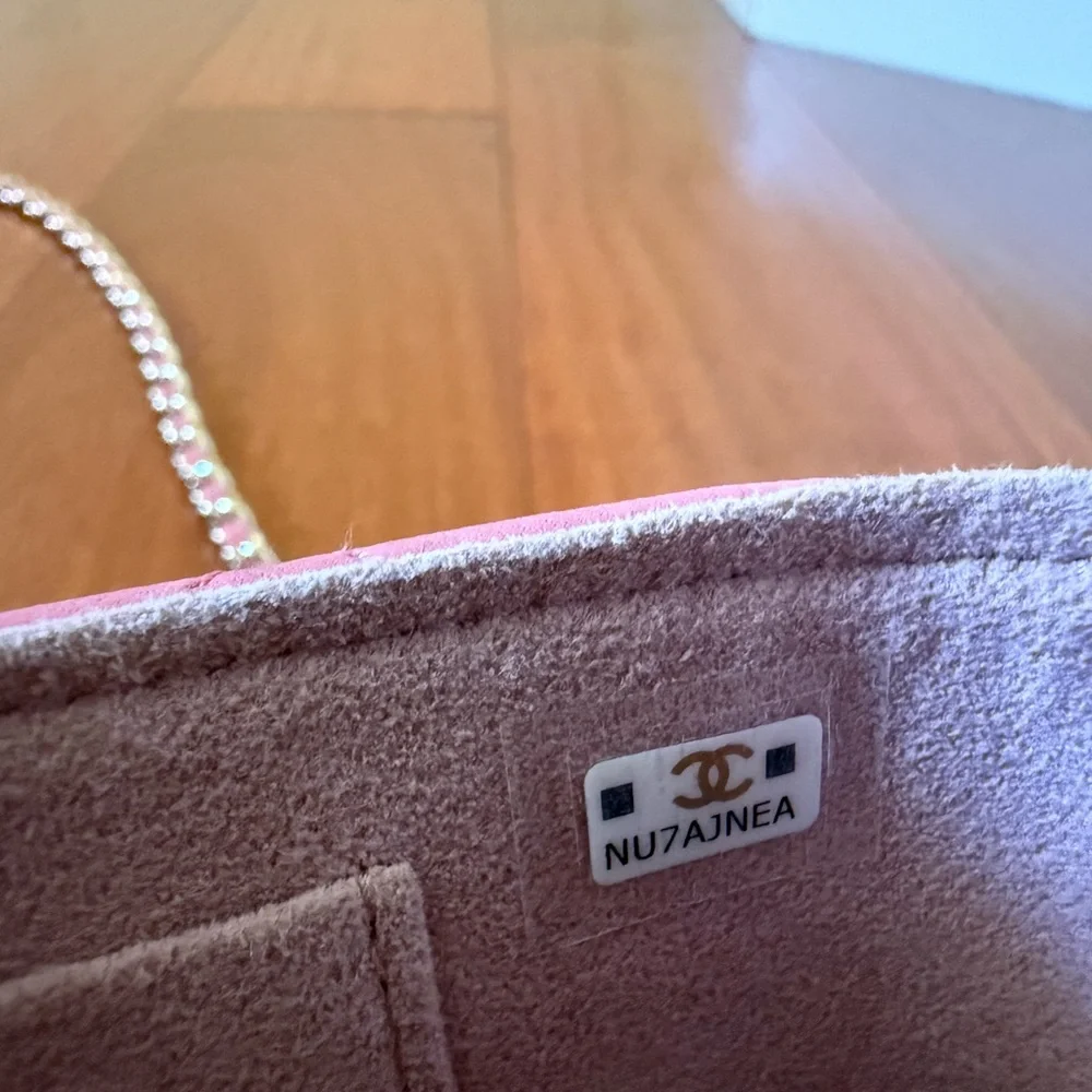 CHANEL Pink Quilted Leather Chain Crossbody Bag